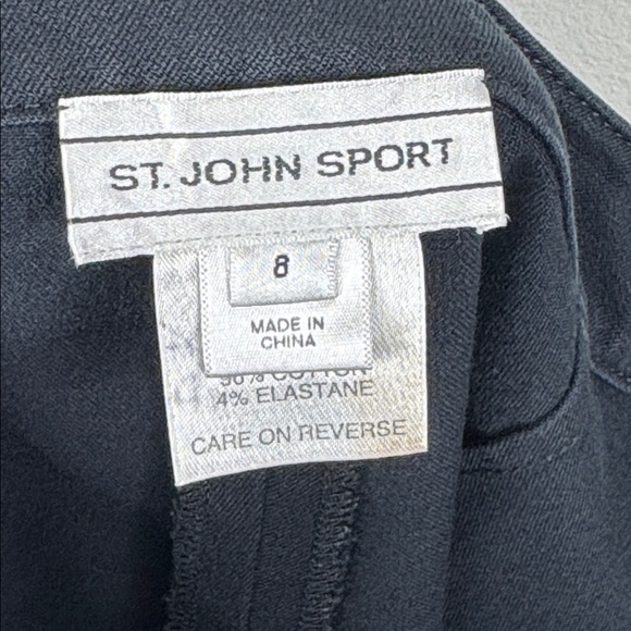 St. John Sport Ponte Nautical Trouser Black Size 8 Classic Ankle Crop Pant - Picture 8 of 8